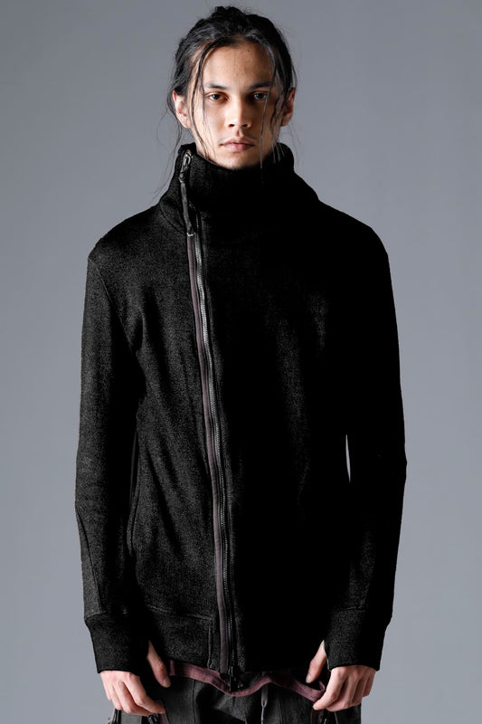 Untwisted Fleece-Lined Zip-up High-Neck Jacket Black