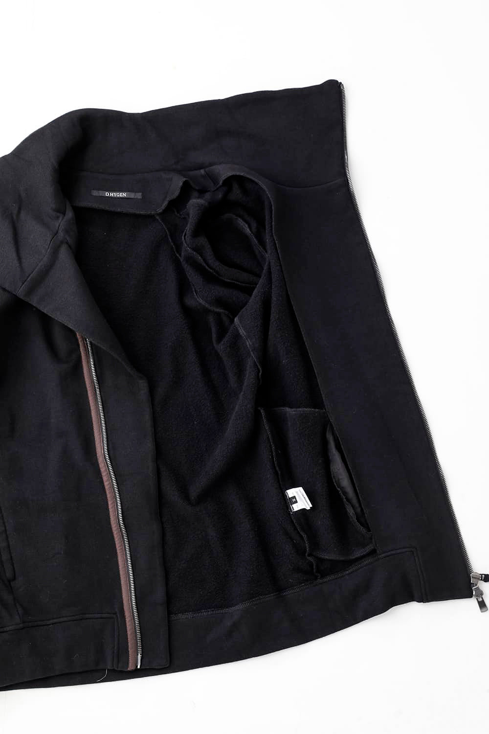 Untwisted Fleece-Lined Zip-up High-Neck Jacket Black