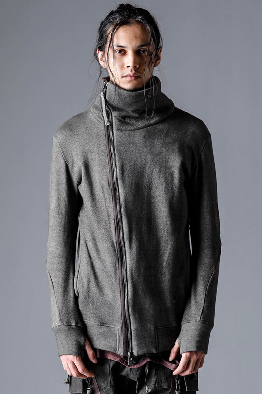 Untwisted Fleece-Lined Zip-up High-Neck Jacket Dust