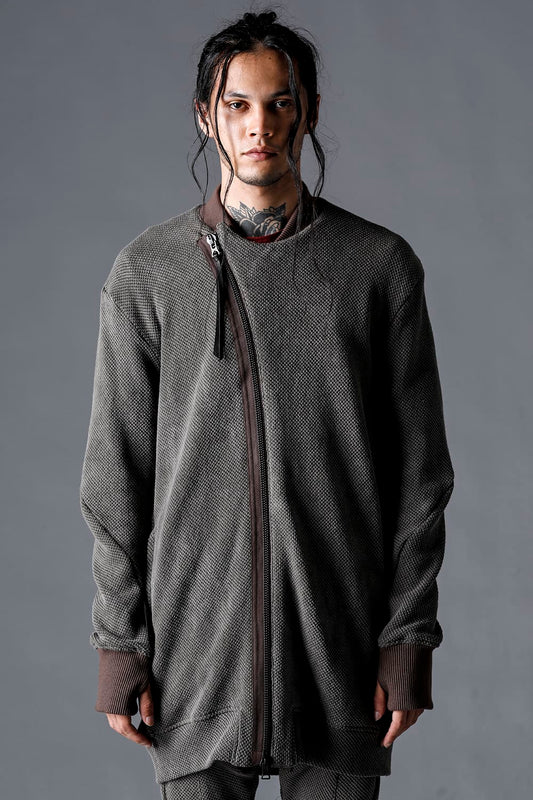 Low-Gauge Big Pique Long Bomber Blouson Charcoal