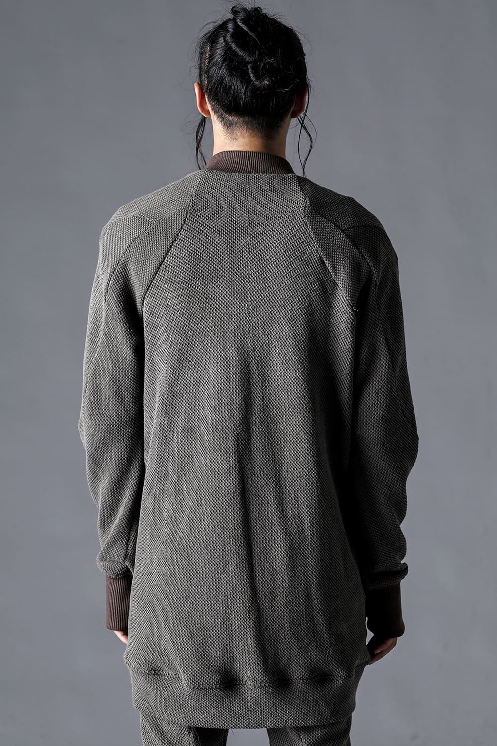 Low-Gauge Big Pique Long Bomber Blouson Black