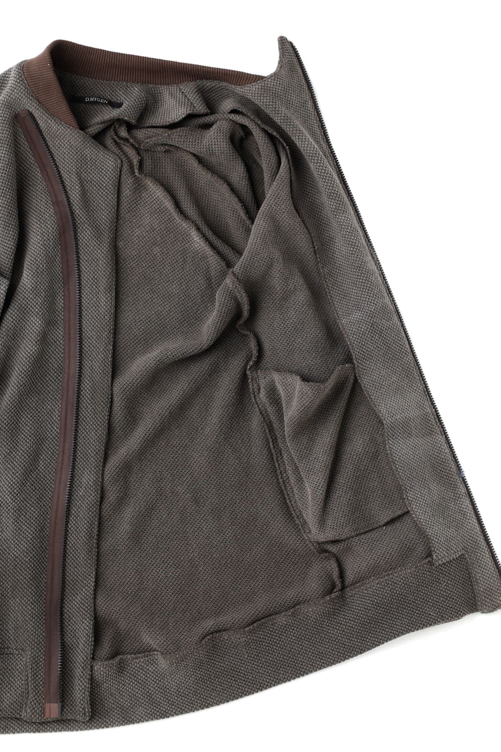 Low-Gauge Big Pique Long Bomber Blouson Charcoal