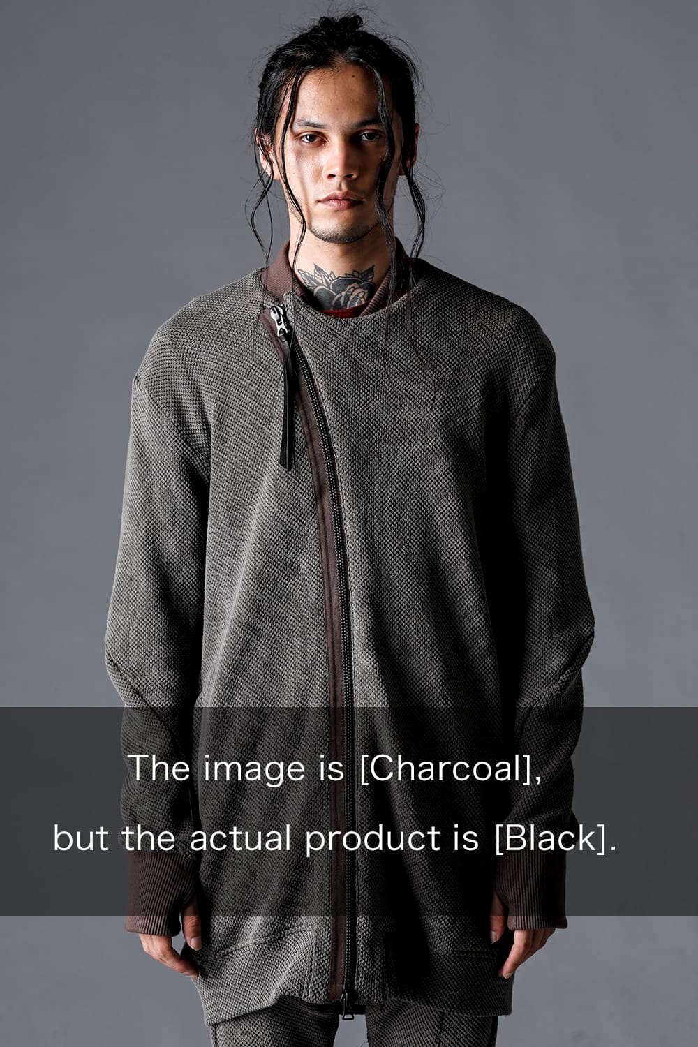 Low-Gauge Big Pique Long Bomber Blouson Black