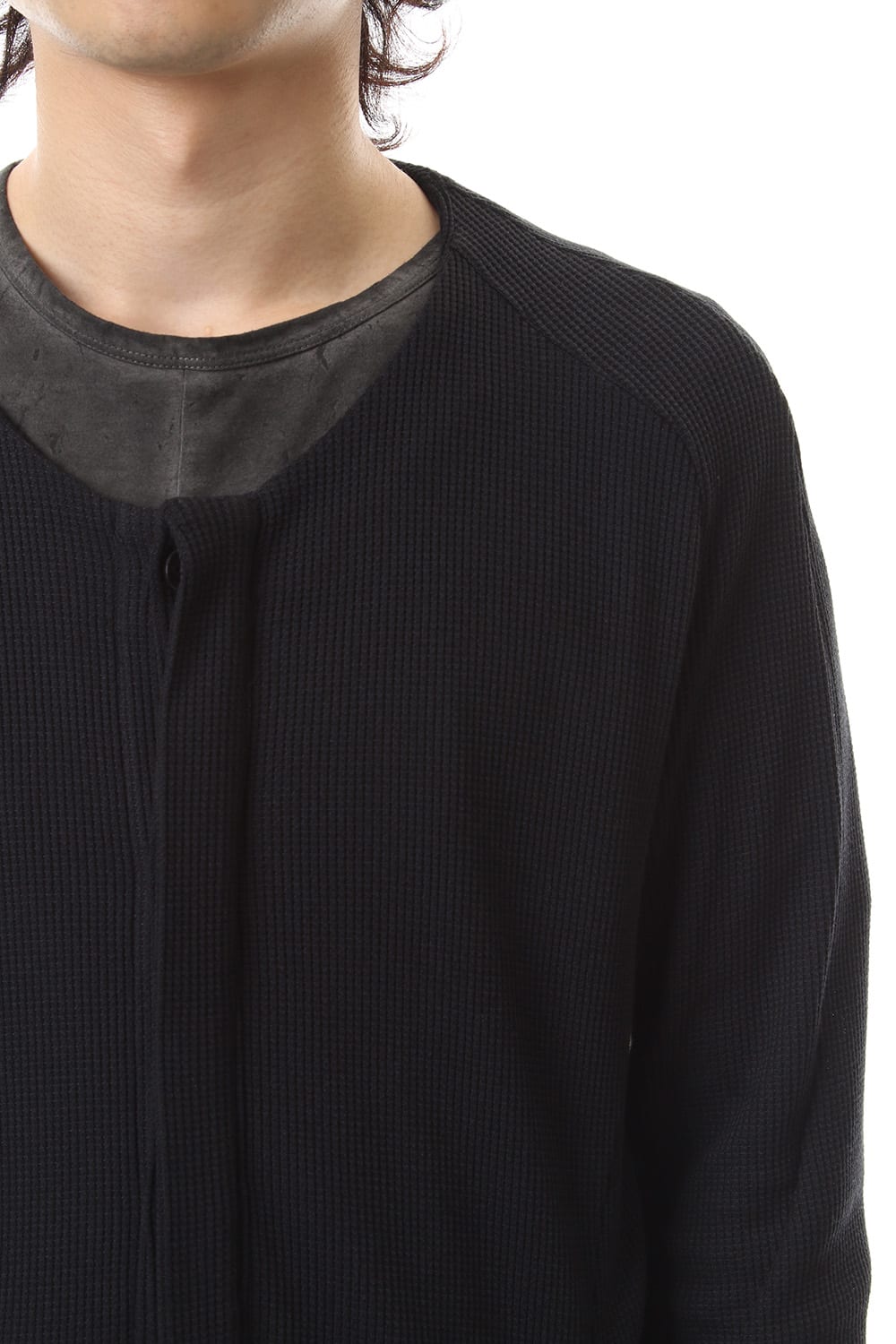 Japanese paper mixed waffle cardigan