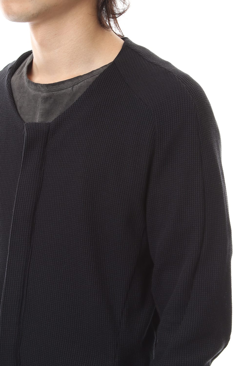 Japanese paper mixed waffle cardigan