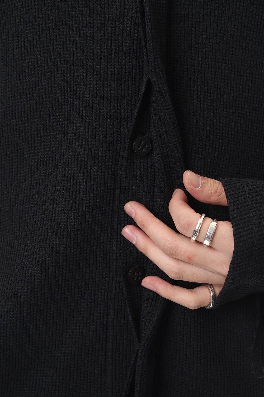 Japanese paper mixed waffle cardigan