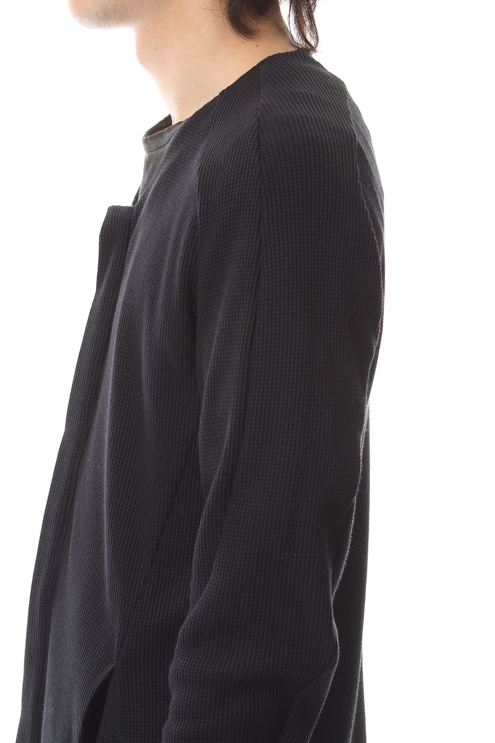 Japanese paper mixed waffle cardigan