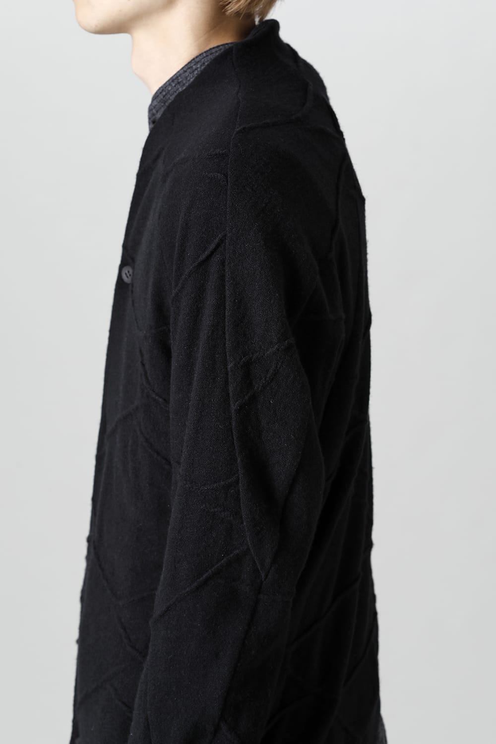 Cashmere x Wool Jacquard Knit Cross Back Cardigan