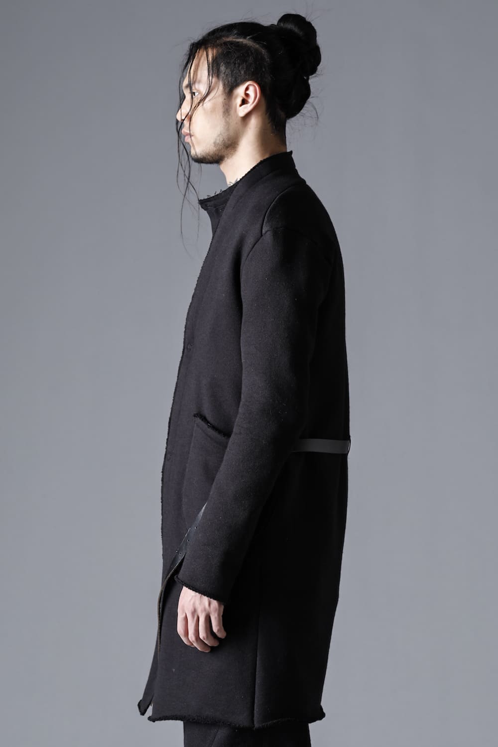 Mohair blend boa lined long cardigan