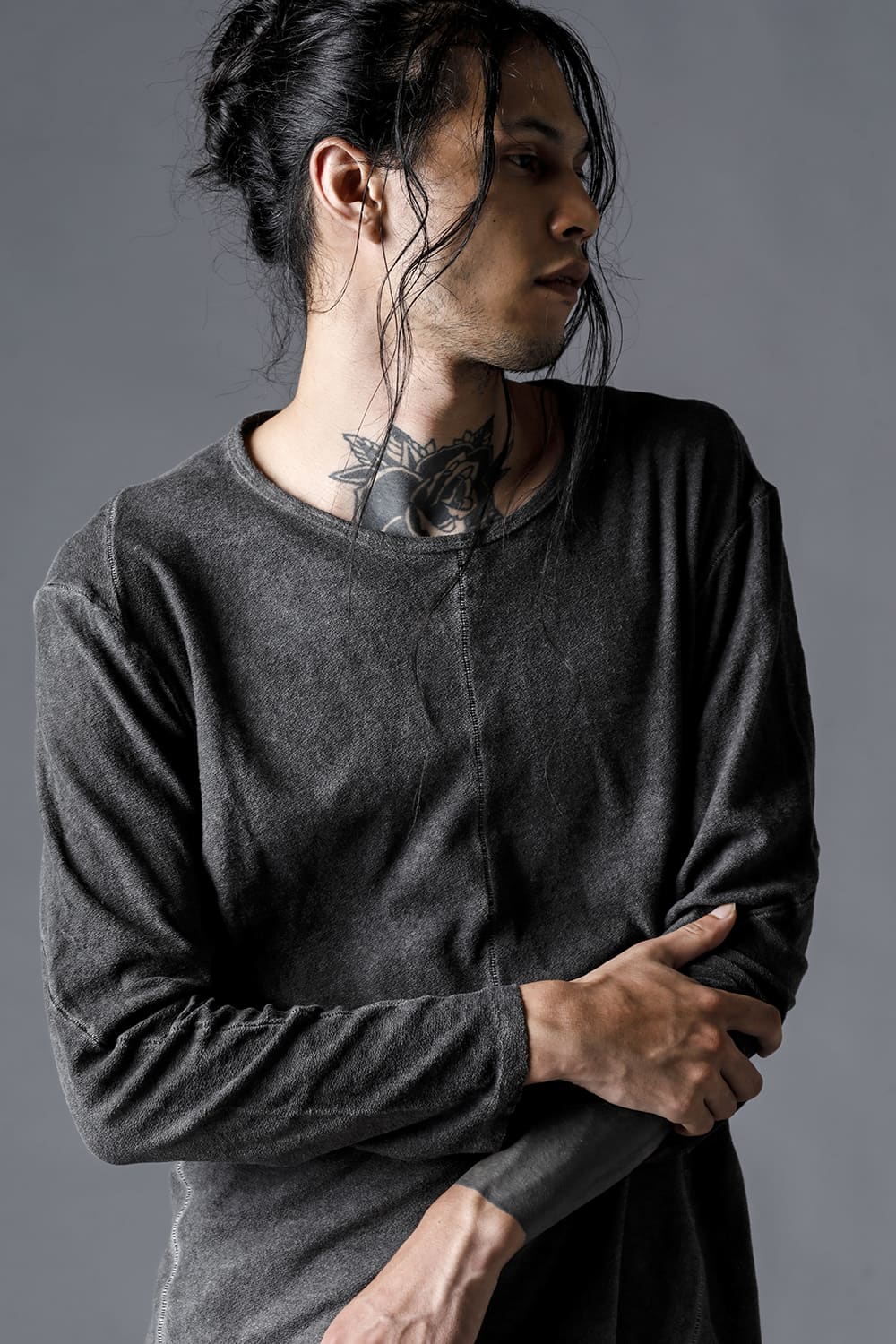 Low-Gauge Cotton Jersey Cold-Dyed Long Sleeve T-Shirt Brick