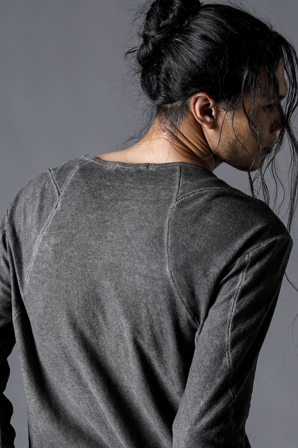 Low-Gauge Cotton Jersey Cold-Dyed Long Sleeve T-Shirt Brick