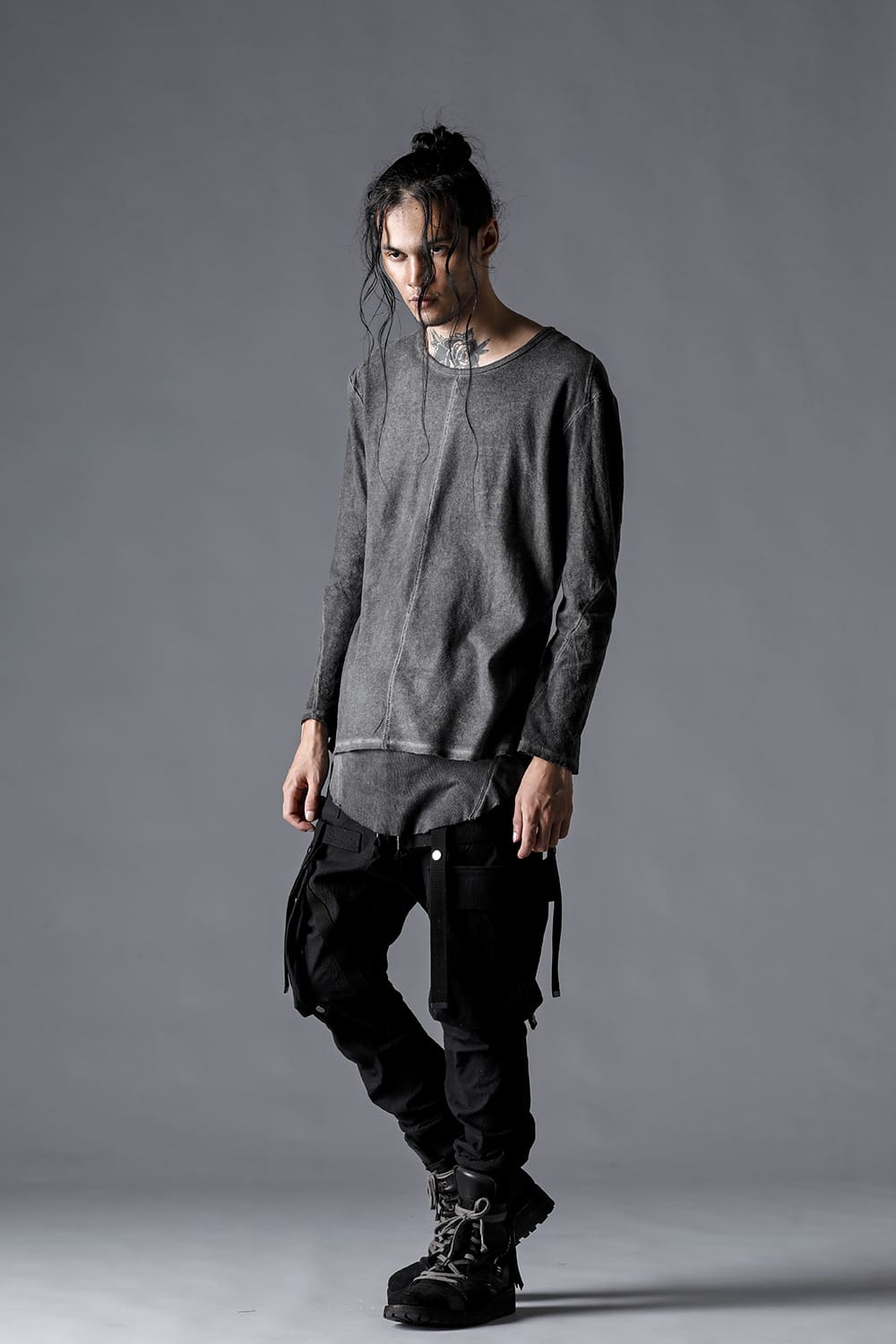 Low-Gauge Cotton Jersey Cold-Dyed Long Sleeve T-Shirt Brick