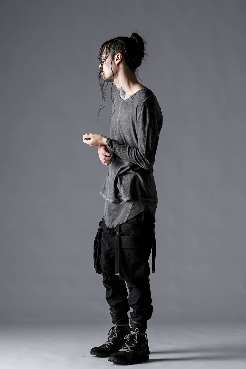 Low-Gauge Cotton Jersey Cold-Dyed Long Sleeve T-Shirt Brick