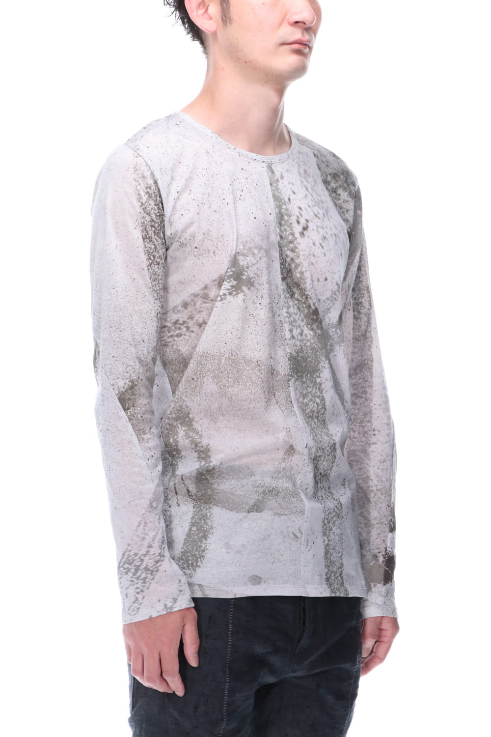 40 Jersey Stitch Print Long Sleeve T-Shirt Dusty White