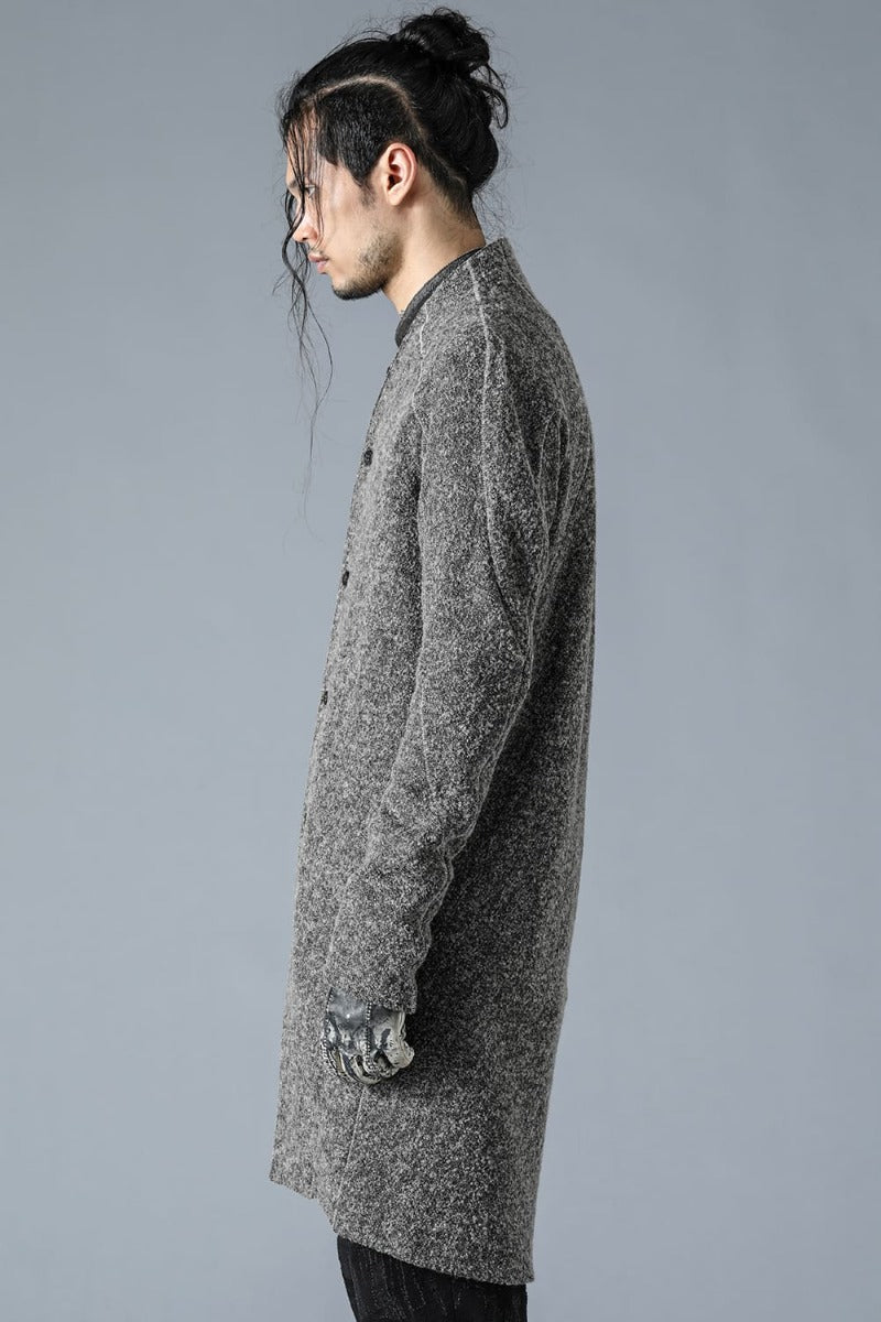 Slab Wool Knit Long Cardigan Gray