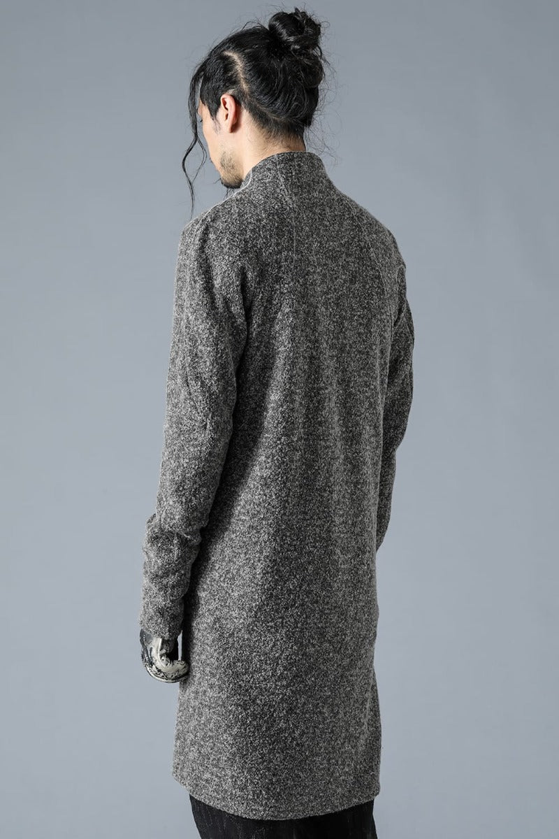 Slab Wool Knit Long Cardigan Gray