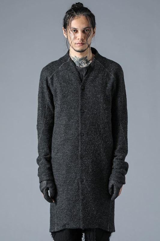 Slab Wool Knit Long Cardigan Charcoal