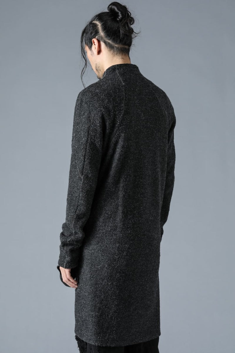 Slab Wool Knit Long Cardigan Charcoal