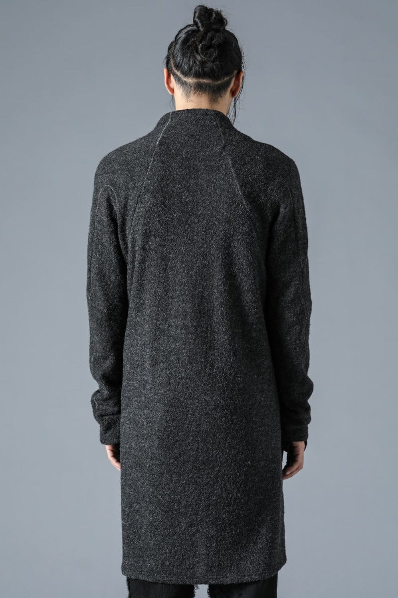 Slab Wool Knit Long Cardigan Charcoal