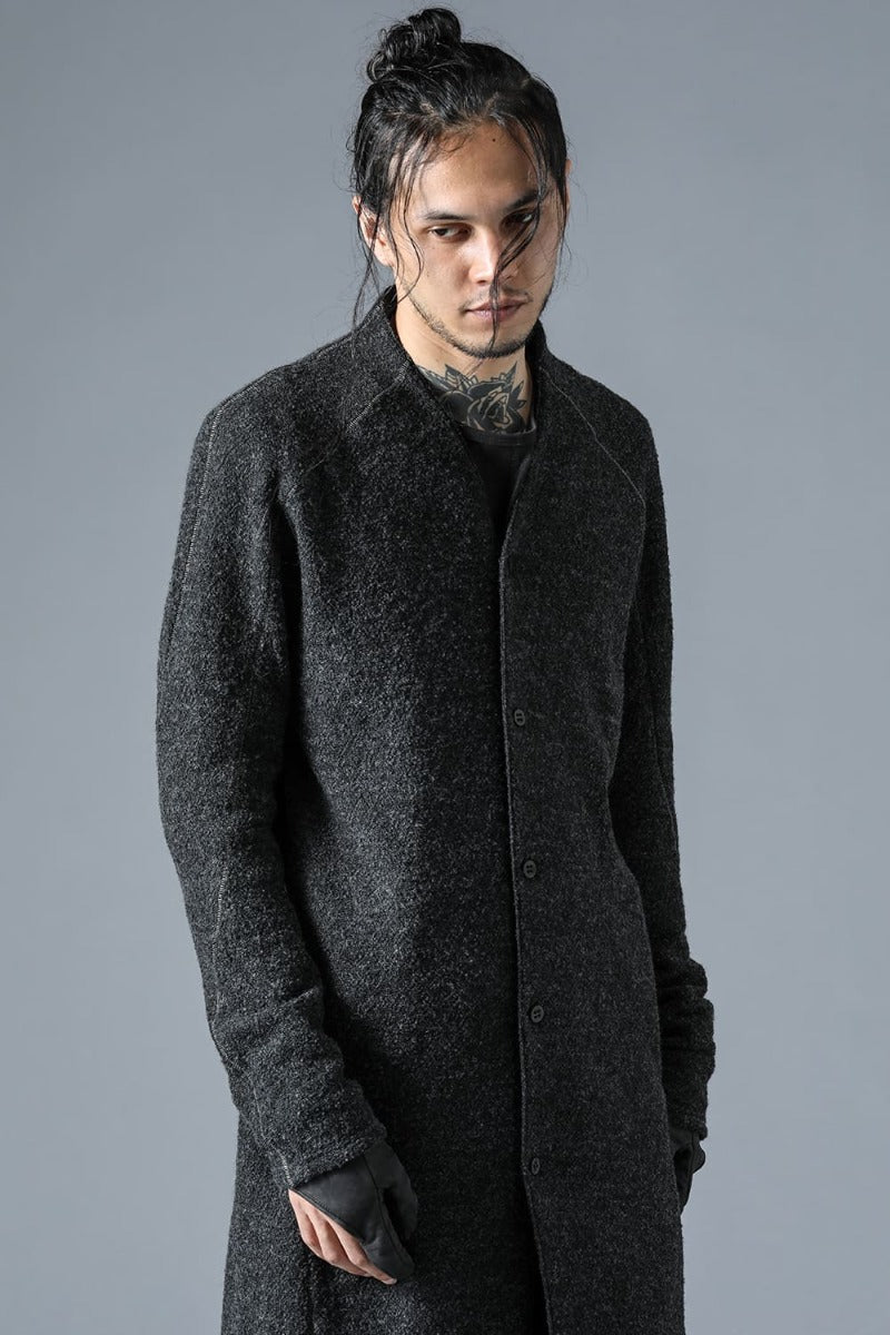 Slab Wool Knit Long Cardigan Charcoal