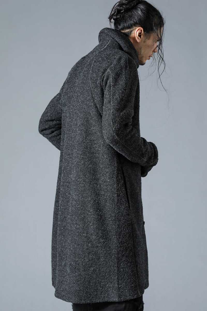 Slab Wool Knit Long Cardigan Charcoal