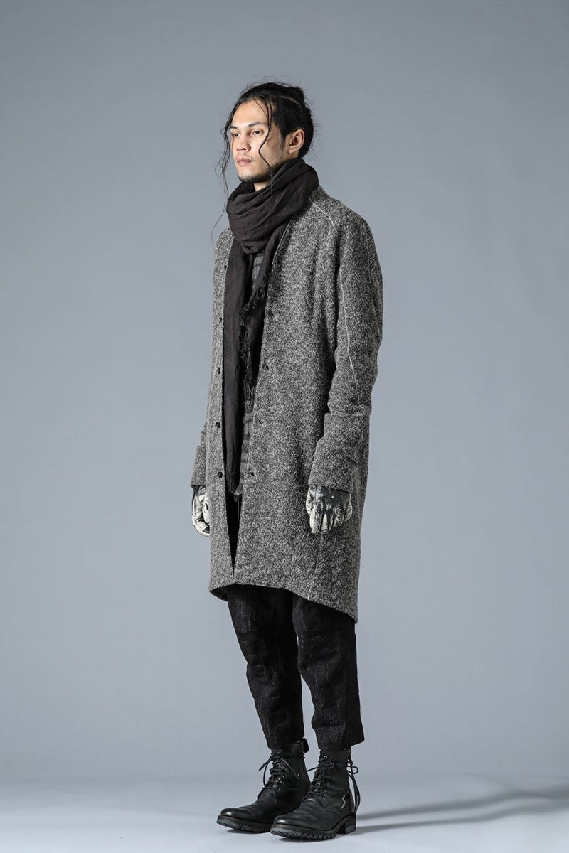 Slab Wool Knit Long Cardigan Gray