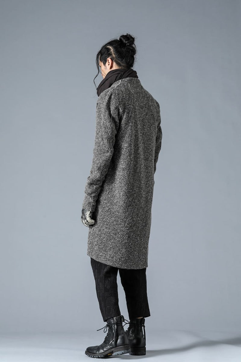 Slab Wool Knit Long Cardigan Gray