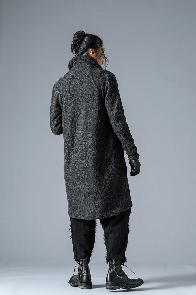 Slab Wool Knit Long Cardigan Charcoal