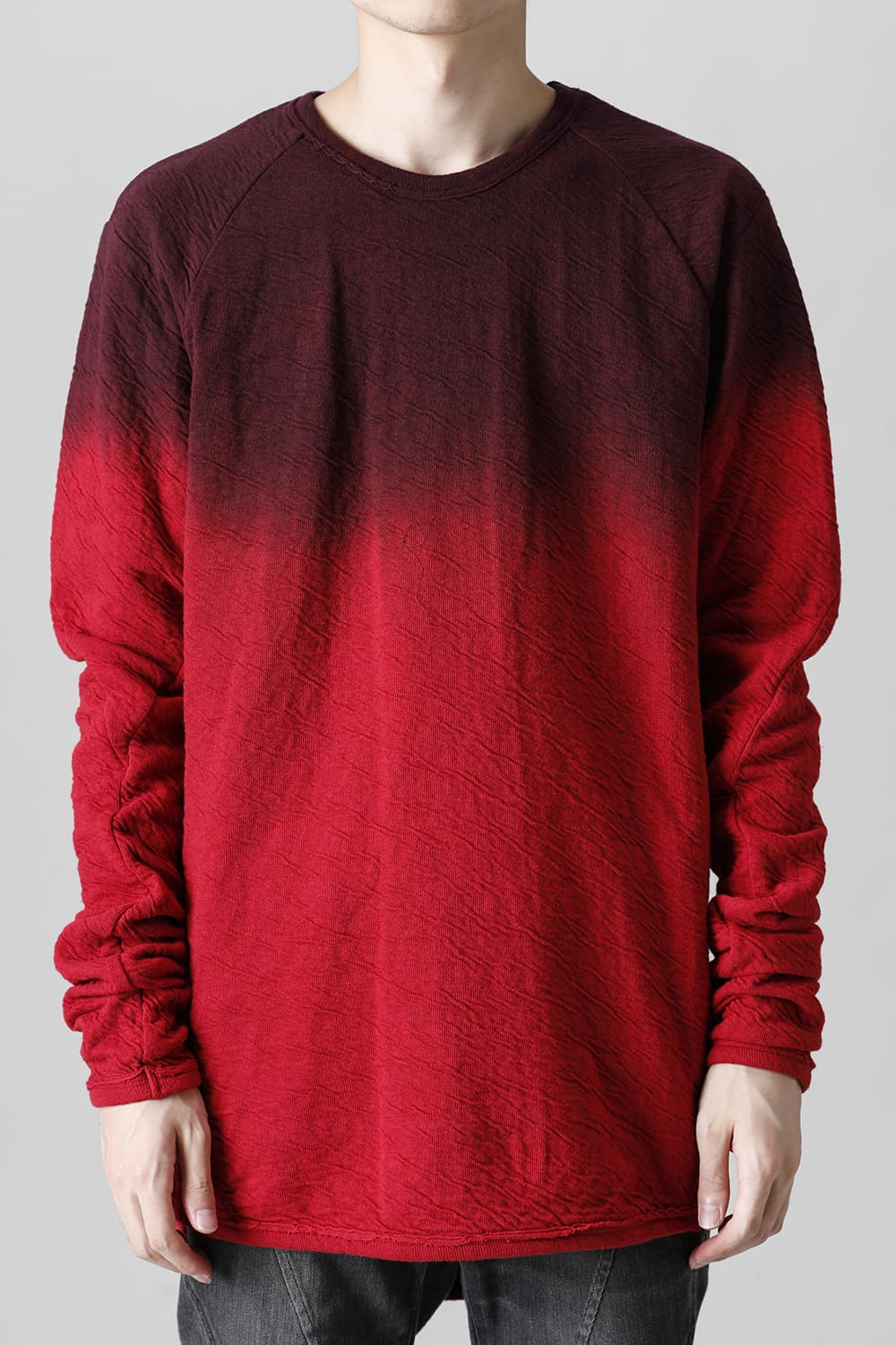 Wired Cotton x Wool Jersey Gradation Long Sleeve T-Shirt