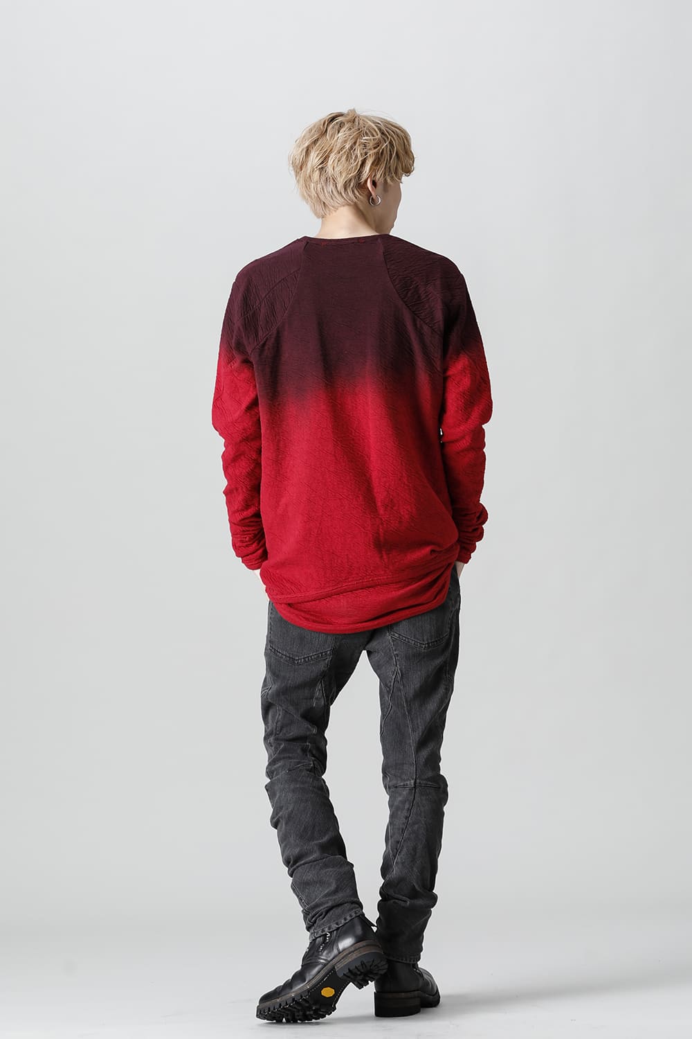 Wired Cotton x Wool Jersey Gradation Long Sleeve T-Shirt