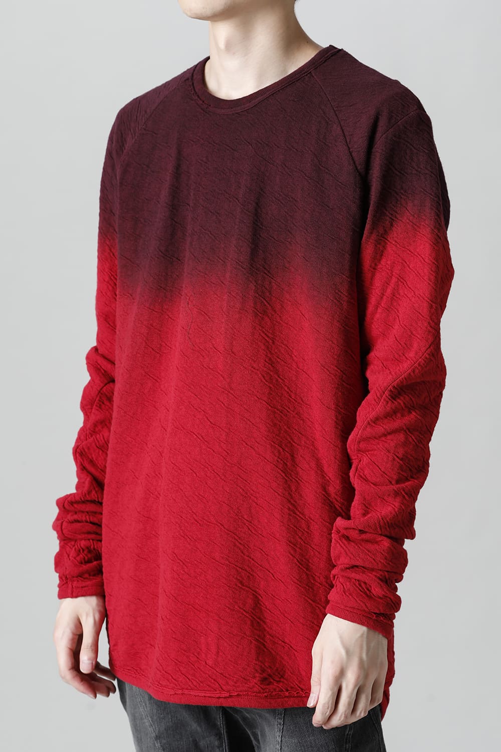 Wired Cotton x Wool Jersey Gradation Long Sleeve T-Shirt