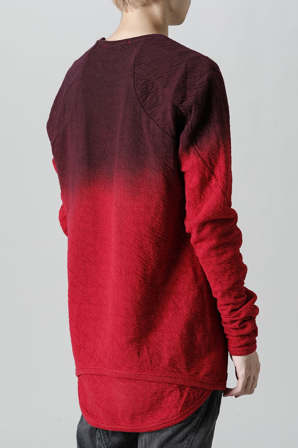 Wired Cotton x Wool Jersey Gradation Long Sleeve T-Shirt