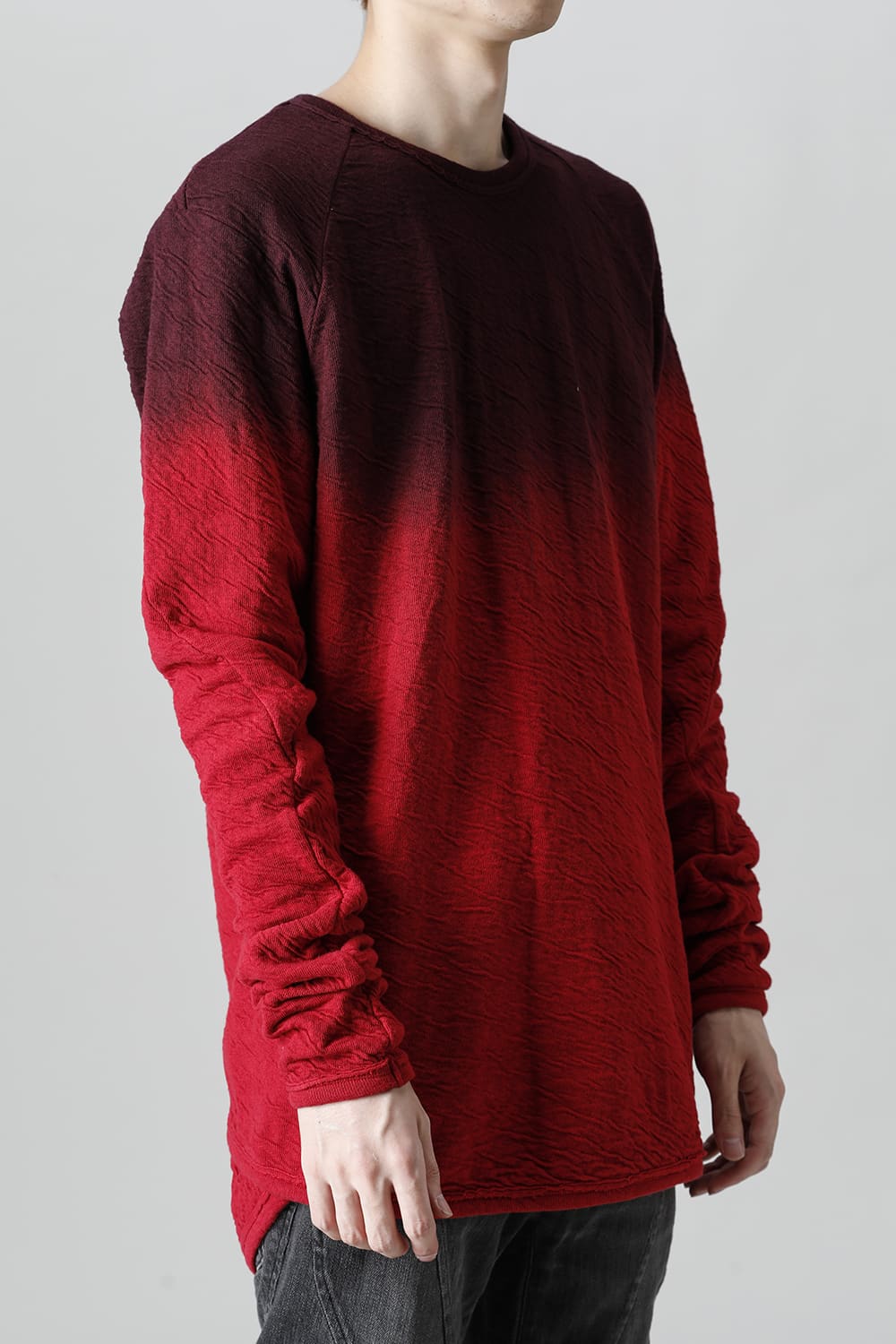 Wired Cotton x Wool Jersey Gradation Long Sleeve T-Shirt