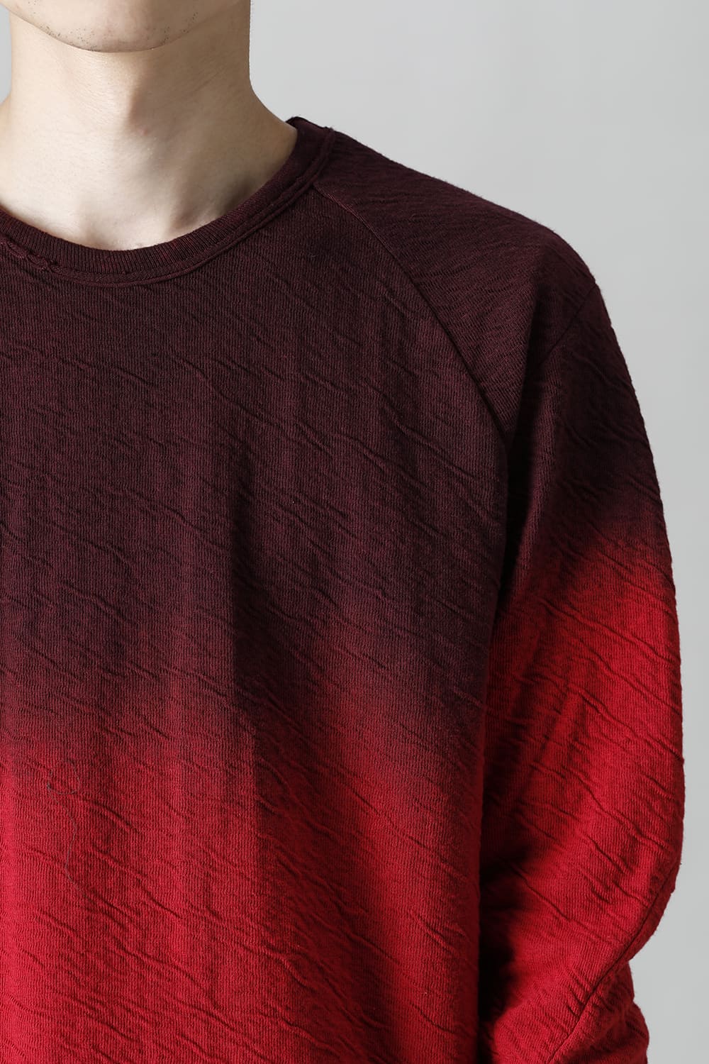 Wired Cotton x Wool Jersey Gradation Long Sleeve T-Shirt