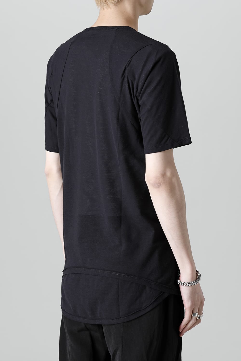 Strong Twist Light Cotton Jersey Short Sleeve T-Shirt  Black