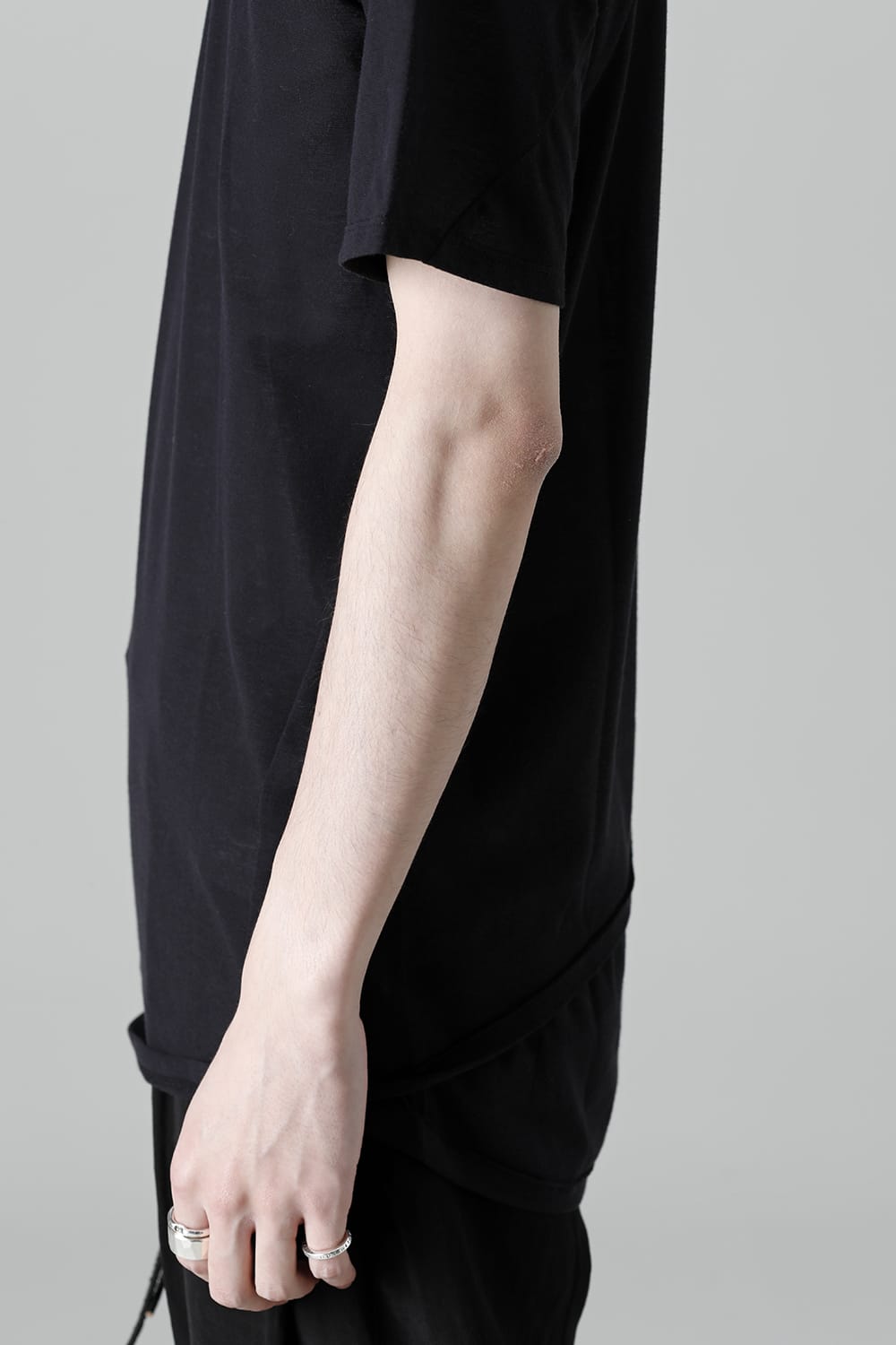 Strong Twist Light Cotton Jersey Short Sleeve T-Shirt  Black