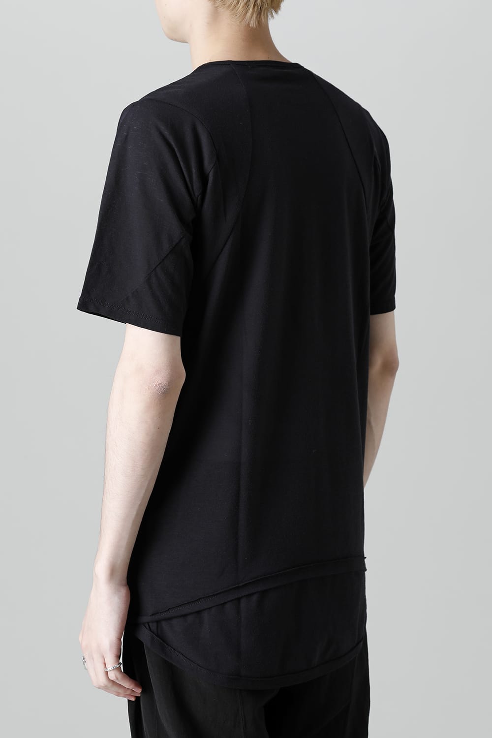 Strong Twist Light Cotton Jersey Short Sleeve T-Shirt  Black