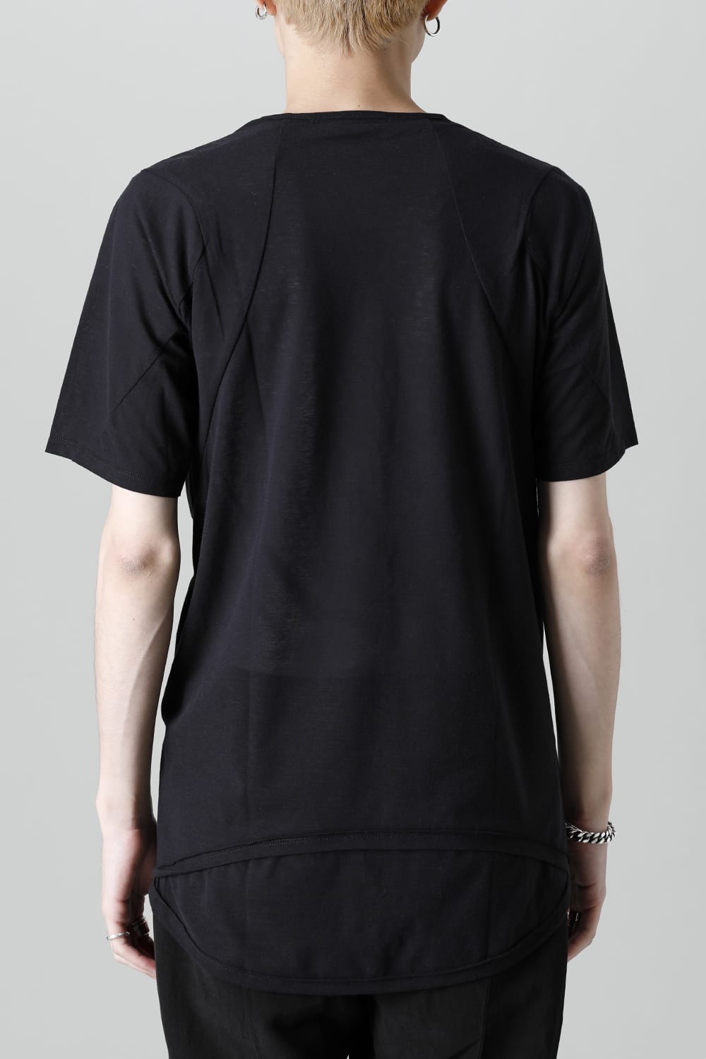 Strong Twist Light Cotton Jersey Short Sleeve T-Shirt  Black