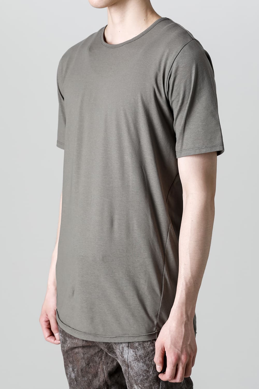 Strong Twist Light Cotton Jersey Short Sleeve T-Shirt  Bushes Charcoal