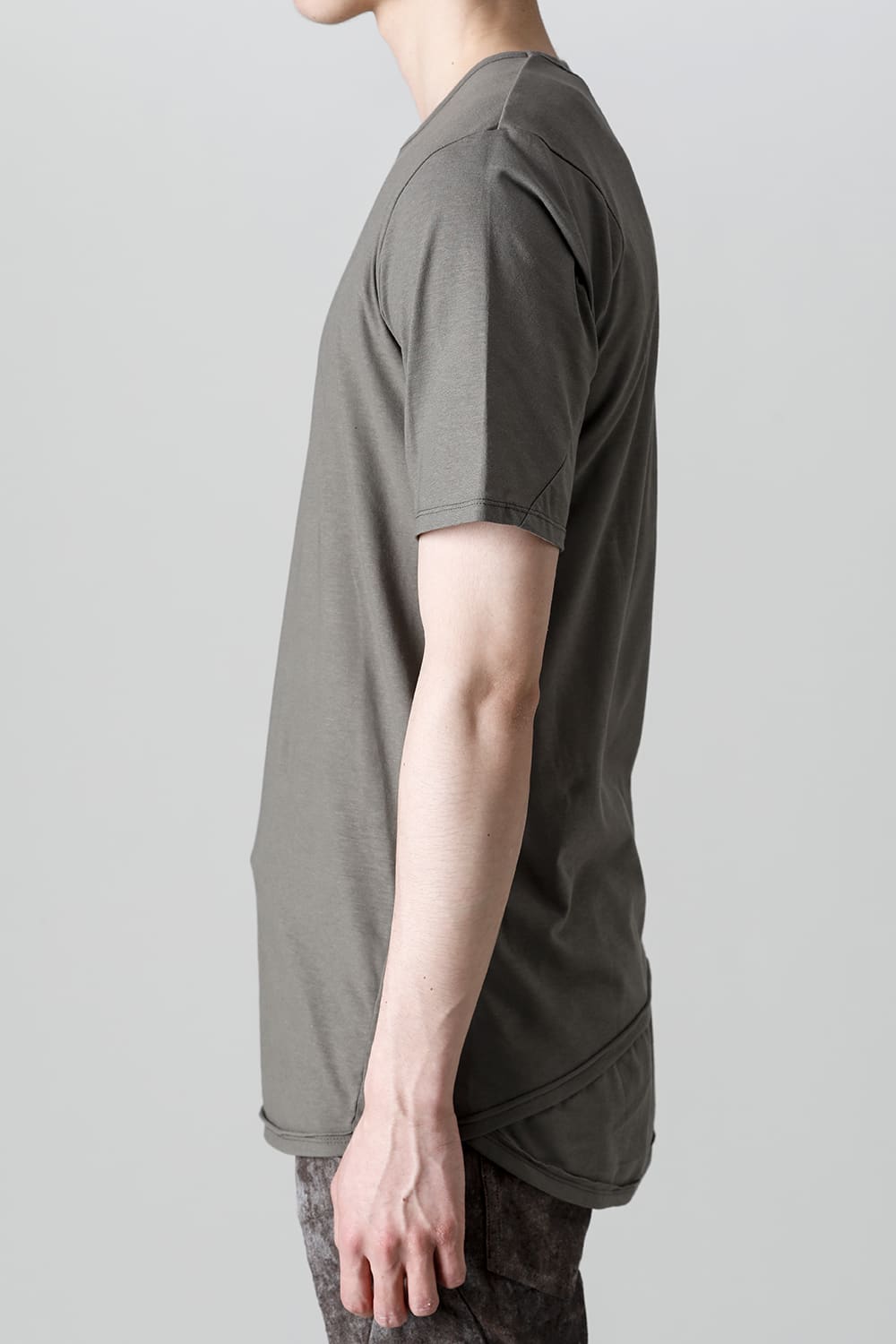 Strong Twist Light Cotton Jersey Short Sleeve T-Shirt  Bushes Charcoal