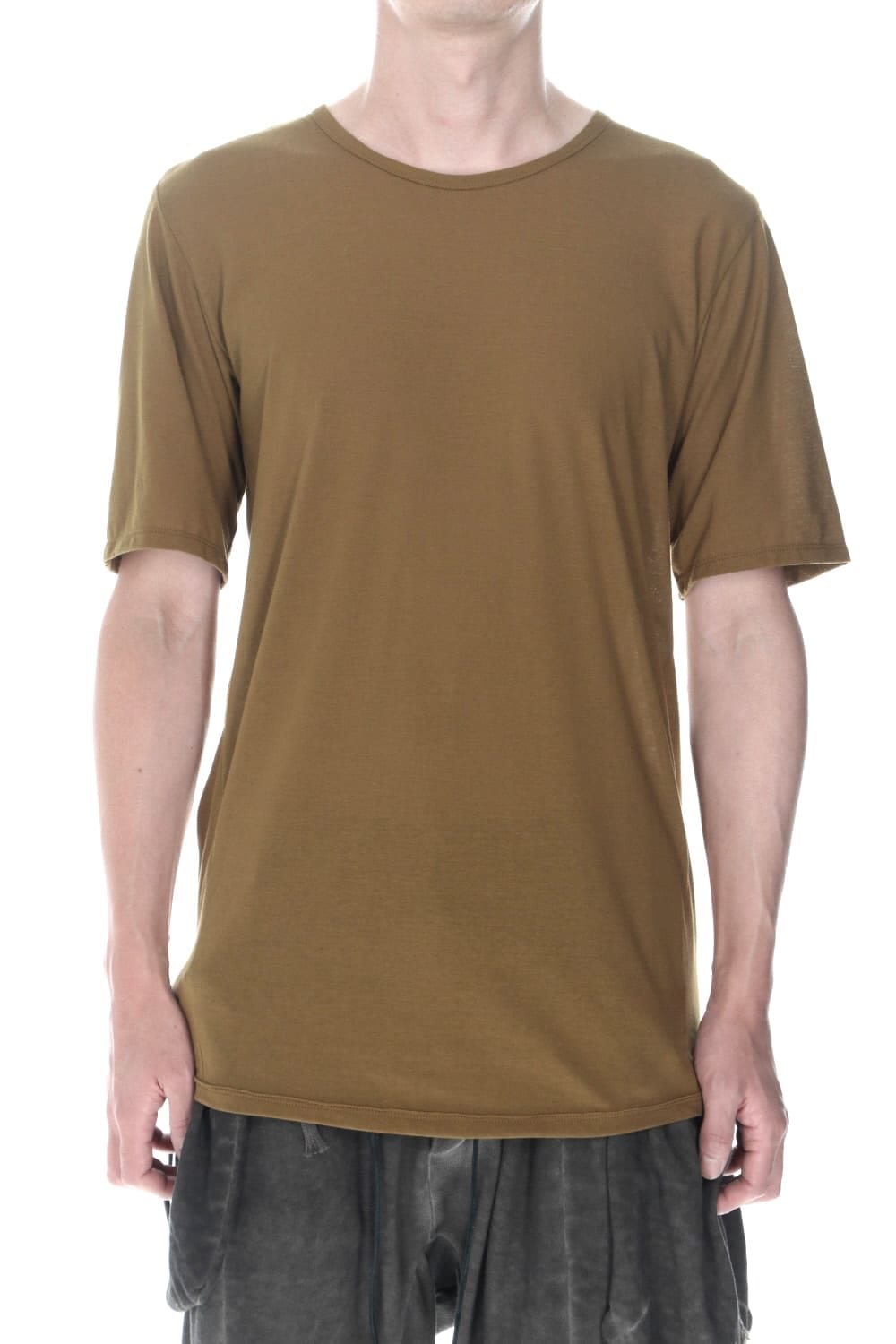 Strong Twist Light Cotton Jersey Short Sleeve T-Shirt  Mustard