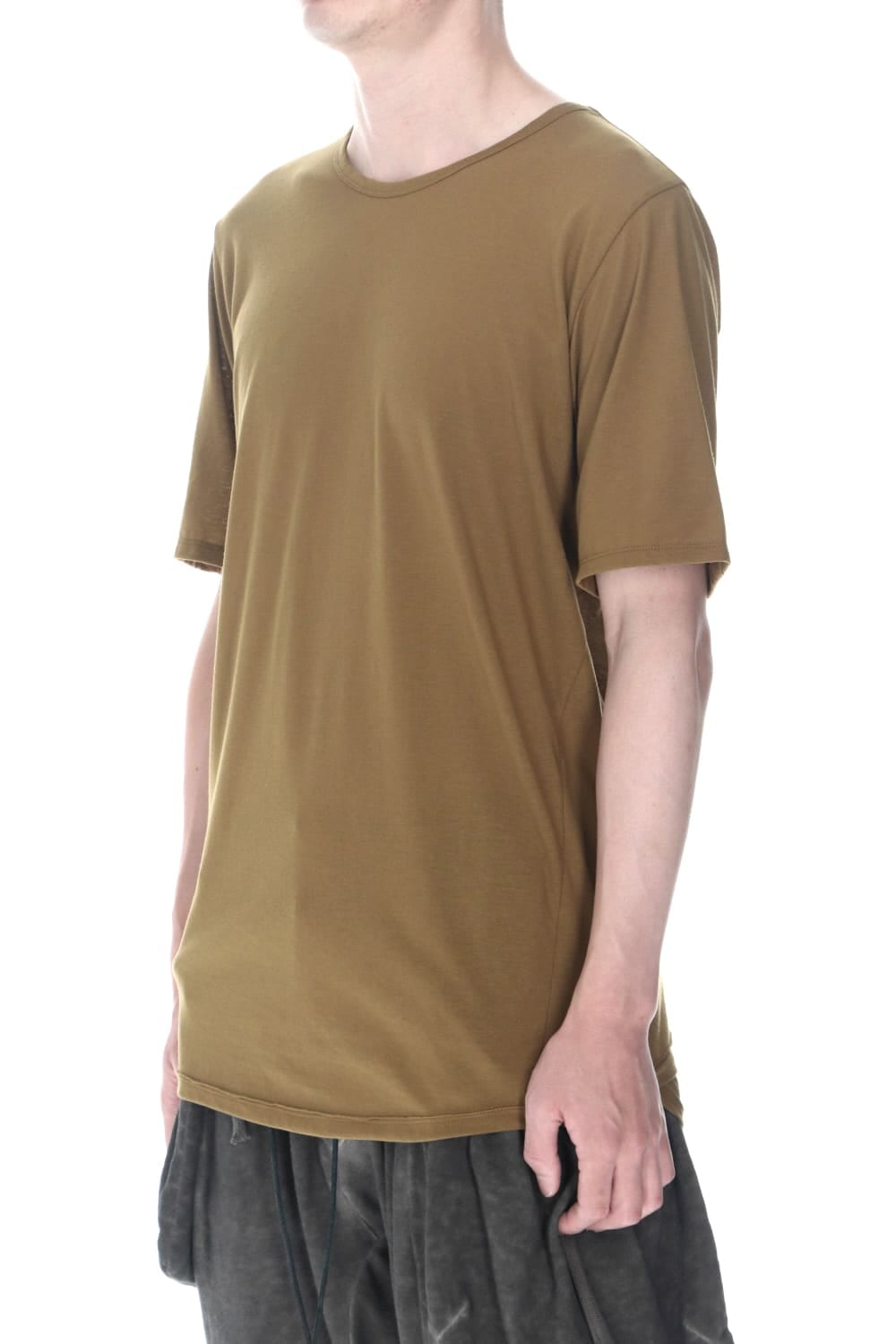 Strong Twist Light Cotton Jersey Short Sleeve T-Shirt  Mustard