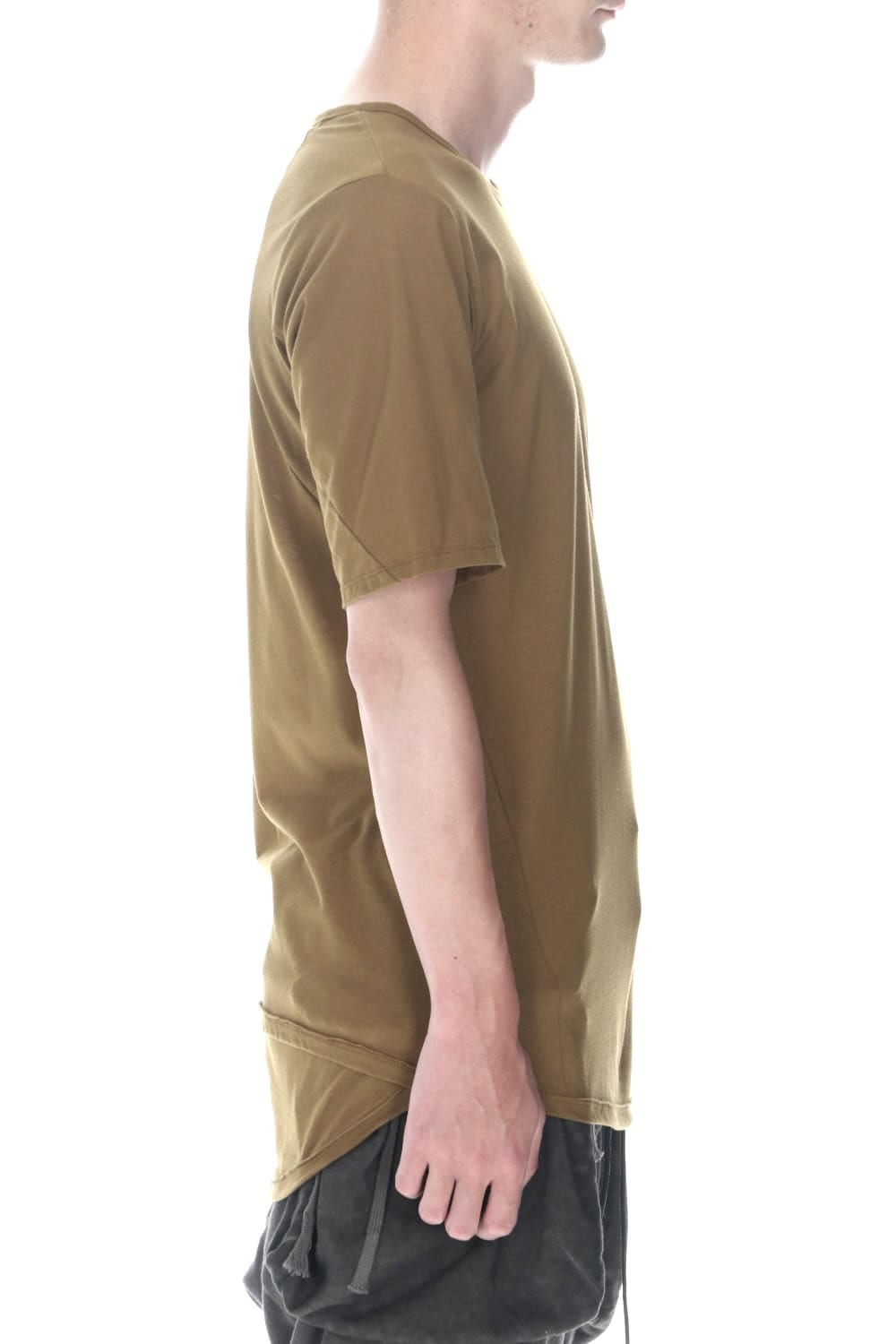 Strong Twist Light Cotton Jersey Short Sleeve T-Shirt  Mustard