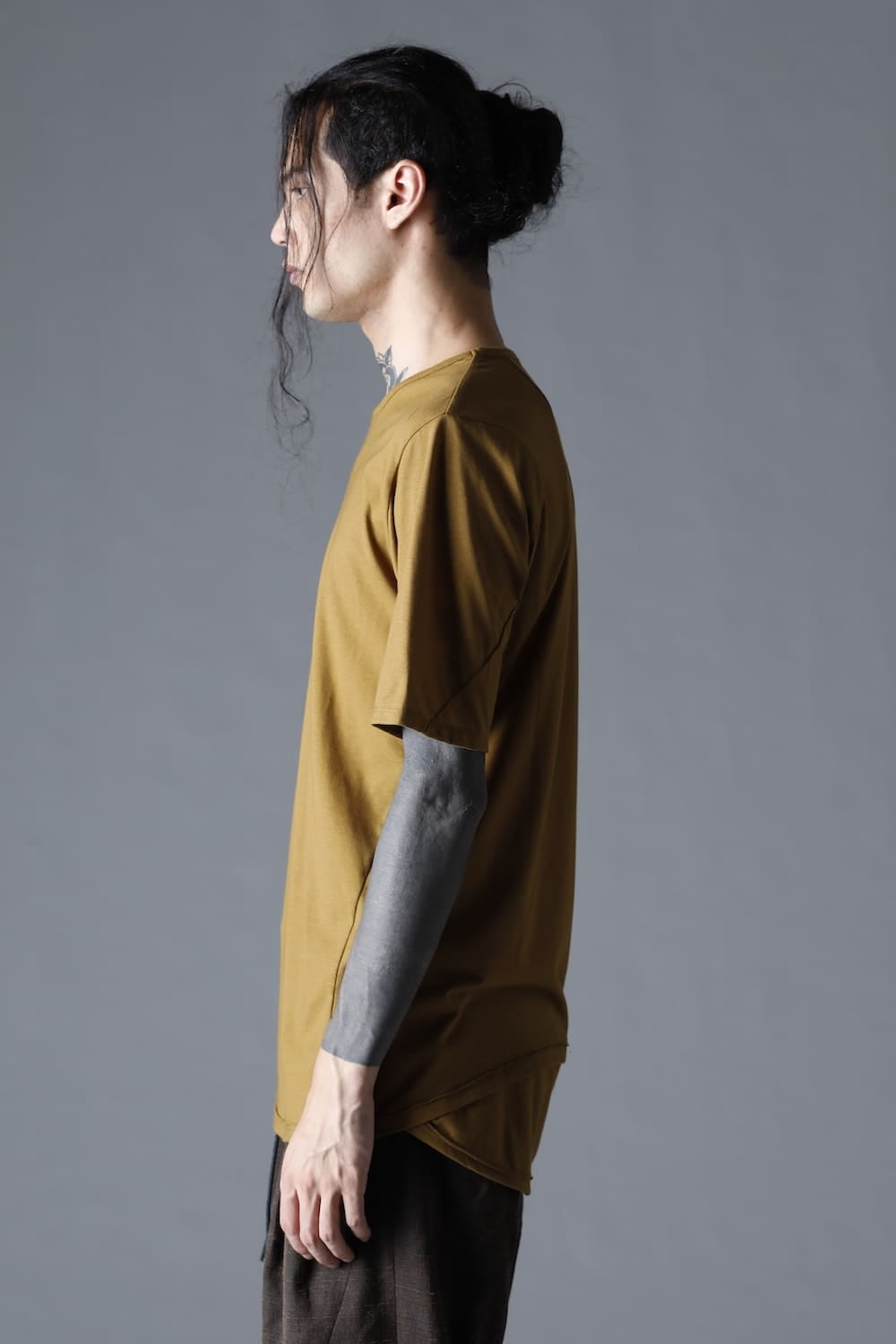 Strong Twist Light Cotton Jersey Short Sleeve T-Shirt  Mustard