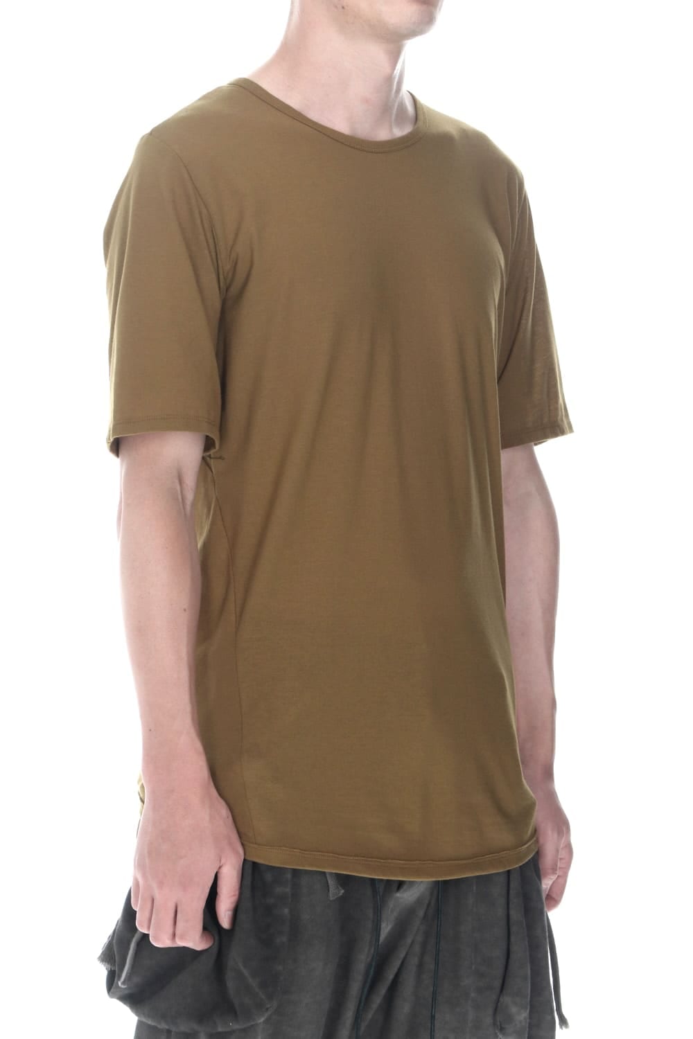 Strong Twist Light Cotton Jersey Short Sleeve T-Shirt  Mustard