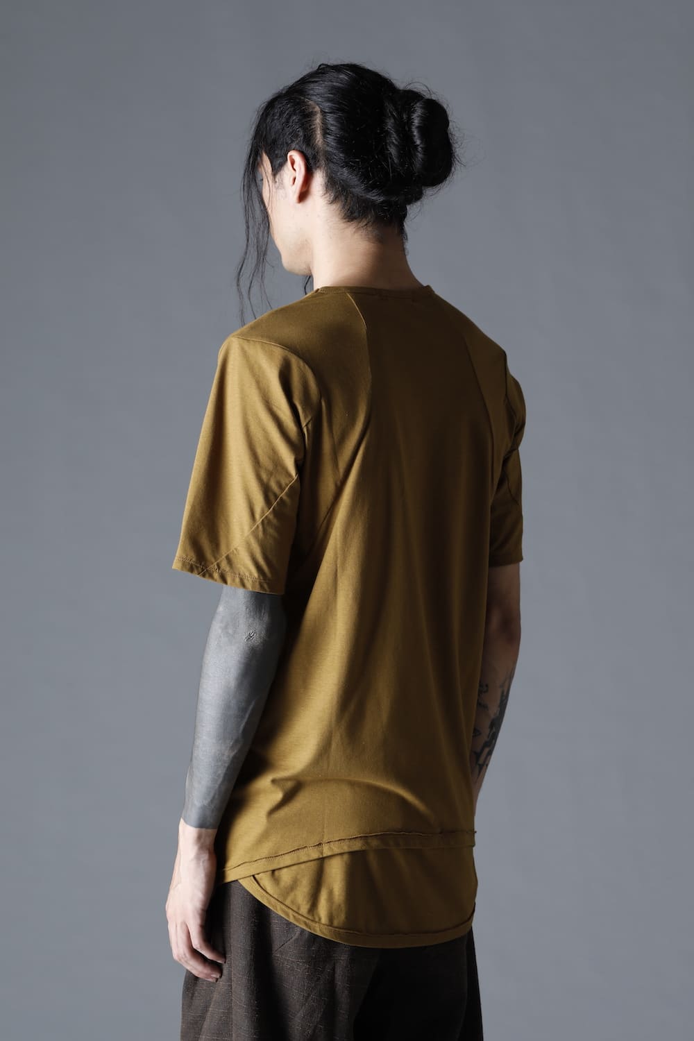 Strong Twist Light Cotton Jersey Short Sleeve T-Shirt  Mustard