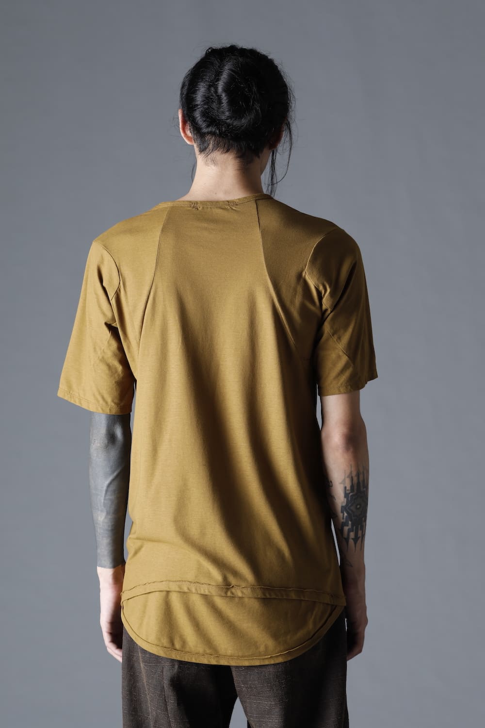 Strong Twist Light Cotton Jersey Short Sleeve T-Shirt  Mustard