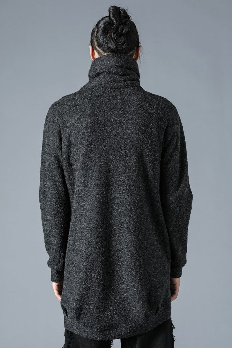 Slab Wool Knit High-Neck Pullover Charcoal