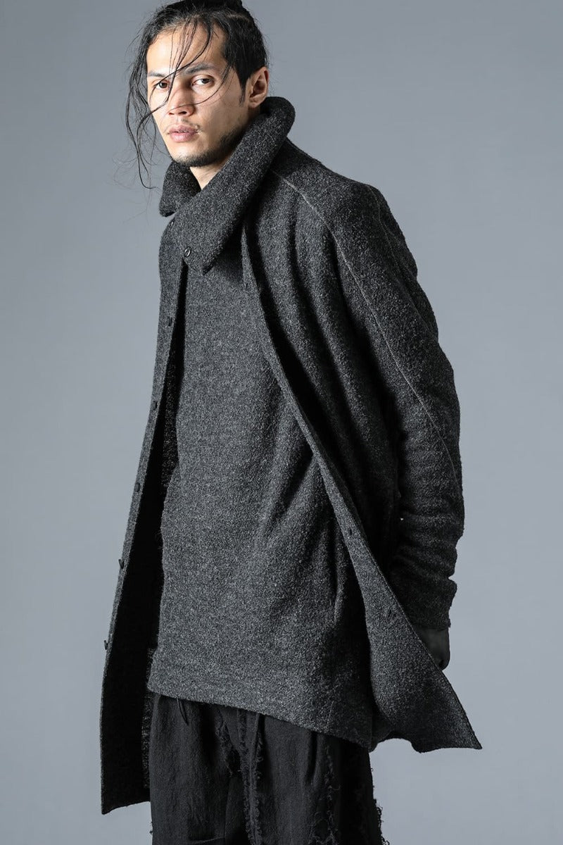 Slab Wool Knit High-Neck Pullover Charcoal