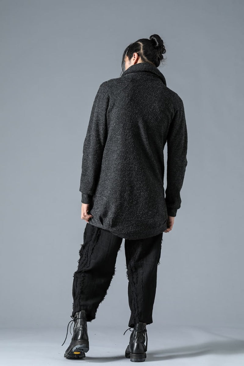 Slab Wool Knit High-Neck Pullover Charcoal